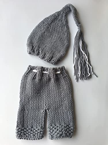 Newborn Photography Props Baby Boy Knitted Outfits Crochet Hat Pants Set