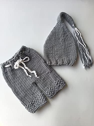 Newborn Photography Props Baby Boy Knitted Outfits Crochet Hat Pants Set