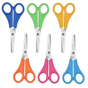 Scissors Bulk for Kids, EZZGOL 48 PACK 5” Safety Blunt Tip Student Scissors, 6 Assorted Colors Kid Craft Scissors for Cutting Regular Paper,Construction Paper,Cards