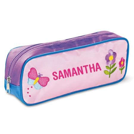 Butterfly and Flowers Pencil Case