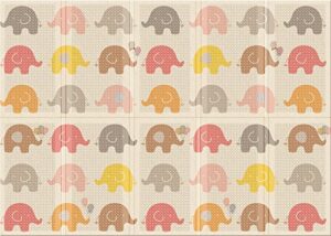 parklon folding play mat (78.7 x 55.1 x 0.4 inch) (little elephant)