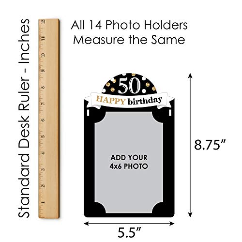 Big Dot of Happiness Adult 50th Birthday - Gold - DIY Birthday Party Decor - Picture Display - Photo Banner