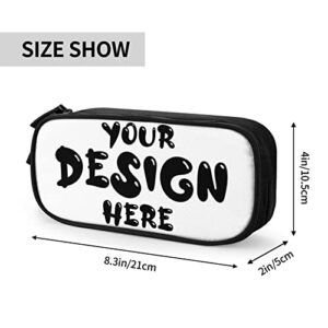 Custom Pencil Case Design Your Own Cool Multifunction Pencil Case Personalized Gifts Pencil Box Custom Pencil Bag for Students Stationery,School,Office Black