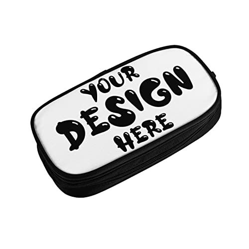 Custom Pencil Case Design Your Own Cool Multifunction Pencil Case Personalized Gifts Pencil Box Custom Pencil Bag for Students Stationery,School,Office Black