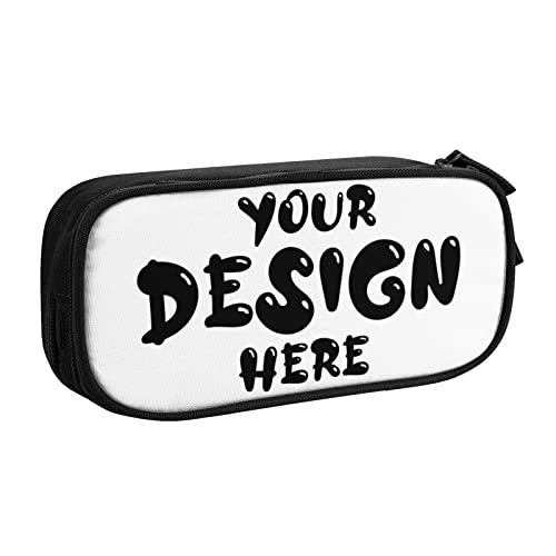 Custom Pencil Case Design Your Own Cool Multifunction Pencil Case Personalized Gifts Pencil Box Custom Pencil Bag for Students Stationery,School,Office Black