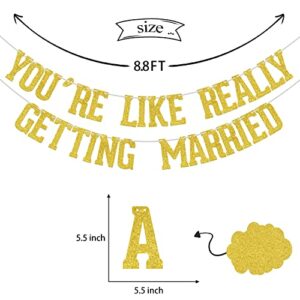 You're Like Really Getting Married Banner Gold Glitter, Mean Girls Party, Bachelorette Banner, Mean Girls Party Decorations, Engagement Banner, Girl Party Decorations, Bachelorette Party Decorations