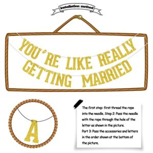 You're Like Really Getting Married Banner Gold Glitter, Mean Girls Party, Bachelorette Banner, Mean Girls Party Decorations, Engagement Banner, Girl Party Decorations, Bachelorette Party Decorations