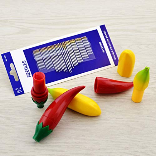 EXCEART 6Pcs Needle Storage Tubes Sewing Needle Pins Box Container Plastic Fruit Shape Tool Box Holder Organizer for DIY Small Items Toothpick Beads Jewelry