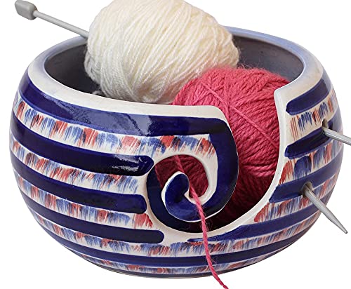 ABHANDICRAFTS Ceramic Knitting Yarn Bowl, Crochet for Moms - A Perfect on All Occasions for Moms and Grandmothers