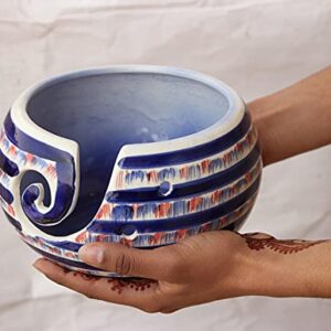 ABHANDICRAFTS Ceramic Knitting Yarn Bowl, Crochet for Moms - A Perfect on All Occasions for Moms and Grandmothers