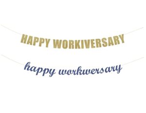 happy workiversary party banner – work party, happy work anniversary, themed office party hanging letter sign (customizable)