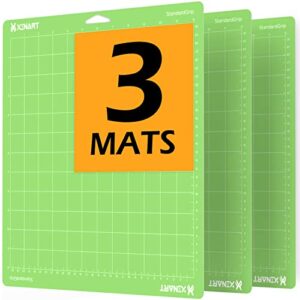 xinart standardgrip cutting mat for cricut maker 3/maker/explore 3/air 2/air/one(12×12 inch, 3 mats) standard adhesive sticky green quilting cricket cutting mats replacement accessories for cricut
