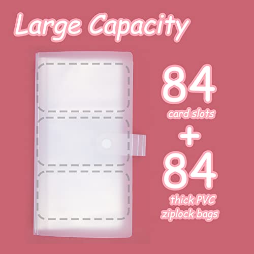 Transparent Jewelry Storage Book, Portable Anti Oxidation Jewelry Storage Book Organizer with Multiple Pockets for Necklaces, Rings, Ear Studs, Earrings (84 Grids & 84 Thicken PVC Zipper Bags)