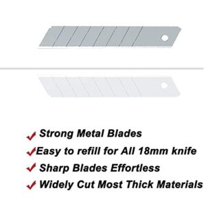 WEKOIL18mm Wide Snap-Off Blades 30-Pack, Carbon Steel Cutter Blades,Hobby Knife Blade Refill, Replacement Blades for Utility Knife