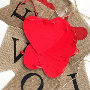 Uniwish Love Burlap Banner Valentines Day Decorations Garland Hearts Hanging Ornaments Wedding Engagement Anniversary Photo Props Indoor Outdoor Valentines Decor