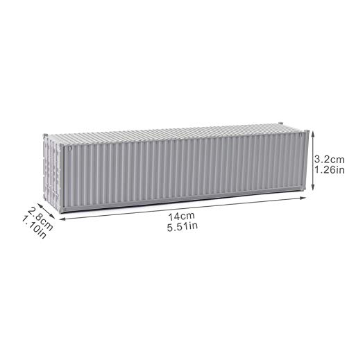 9pcs HO Scale Undecorated 40' (ft) Shipping Containers Pure Color Ribbed Side Container C8740 (Mix-Color)