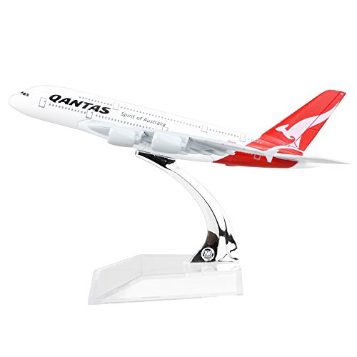 24-Hours Qantas Airways A380 Airplane Model Alloy Metal Plane Toy Collection Die-cast 1:400