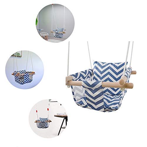 Secure Baby Hanging Swing Seat Chair for Toddler, Baby Swings for Infants, Baby Swing Outdoor Indoor Swing for Toddlers, Canvas Toddler Swing With Soft Backrest Cushion and PE Rope, Baby Hammock Chair