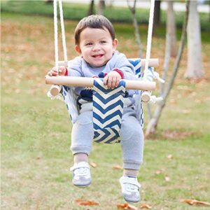 Secure Baby Hanging Swing Seat Chair for Toddler, Baby Swings for Infants, Baby Swing Outdoor Indoor Swing for Toddlers, Canvas Toddler Swing With Soft Backrest Cushion and PE Rope, Baby Hammock Chair