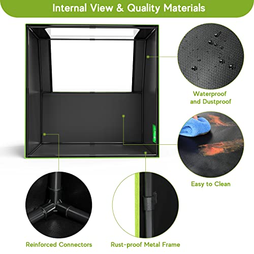 Laser Engraver Enclosure with Vent, Fireproof and Dustproof Protective Cover for Most Laser Engraving Machine, Insulates Against Smoke and Odor, Noise Reduction, Eye Protection, 700x700x460mm