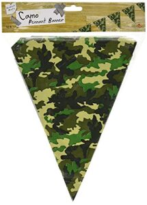 beistle 50709 camo flag pennant banner, 10 by 12-feet (3-pack)