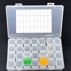 Transparent Diamond Painting Storage Container, 28/56 Grids Storage Box Diamond Art Accessories for Bead Rhinestone