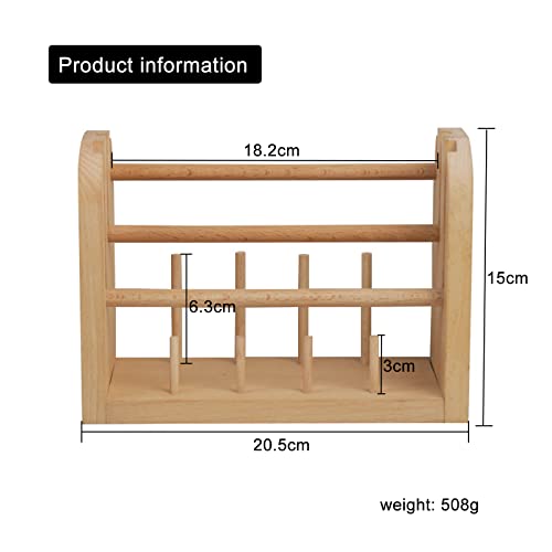 PhantomSky 11 Spools Thread Rack, Wood Yarn Dispenser Yarn Spinner Wool Thread Holder with Twirling Mechanism for Knitting, Crochet