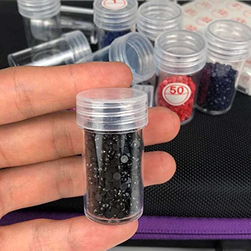 Transparent Diamond Painting Storage, 30/60/90/120 Bottles Transparent Crafts Container Organizer for Crystal Beads