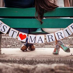 Honbay Just Married Wedding Banner Wedding Decorations Romantic Wedding Photo Props