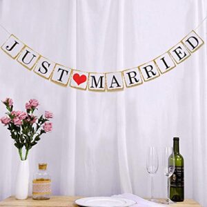 Honbay Just Married Wedding Banner Wedding Decorations Romantic Wedding Photo Props
