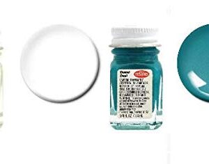 Testors Blue Enamel Paint Variety, Blue, Dark Blue, Metal Flake Blue, Sea Blue, Light Blue, Sky Blue, Artic Blue Metallic, Blue Fluorescent, Turquoise, Teal, and Thinner 1/4 oz (Pack of 11) - with MYD Paint Brushes