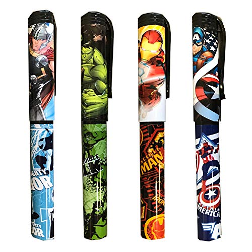 Marvel Avengers Metal Tin Pencil Case, Notebook and 4 Superhero Pens Set- Marvel Avengers Spiral Notebook, Hard Back, Iron Man, Captain America, Thor, Hulk and Black Widow School Supplies Accessories