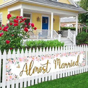 almost married large banner sign,wedding rehearsal dinner decorations supplies,engagement sign celebrations party decor supplies 9.8 x 1.6 ft