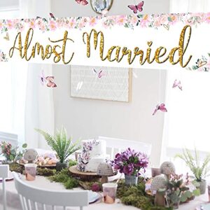 Almost Married Large Banner Sign,Wedding Rehearsal Dinner Decorations Supplies,Engagement Sign Celebrations Party Decor Supplies 9.8 x 1.6 Ft