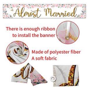 Almost Married Large Banner Sign,Wedding Rehearsal Dinner Decorations Supplies,Engagement Sign Celebrations Party Decor Supplies 9.8 x 1.6 Ft