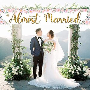 Almost Married Large Banner Sign,Wedding Rehearsal Dinner Decorations Supplies,Engagement Sign Celebrations Party Decor Supplies 9.8 x 1.6 Ft