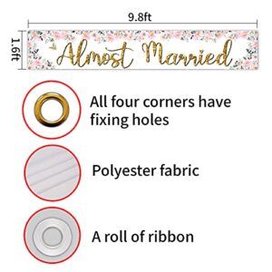 Almost Married Large Banner Sign,Wedding Rehearsal Dinner Decorations Supplies,Engagement Sign Celebrations Party Decor Supplies 9.8 x 1.6 Ft