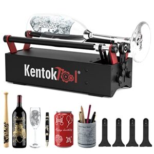 KENTOKTOOL ARot2 Rotary Roller for Laser Engraver, 360°Y-axis Roller with 8 Adjustment Diameters for 6 to 200mm Cylinders, Cups, Pens, Compatible with LE400PRO and Most Other Laser Engraving Machines