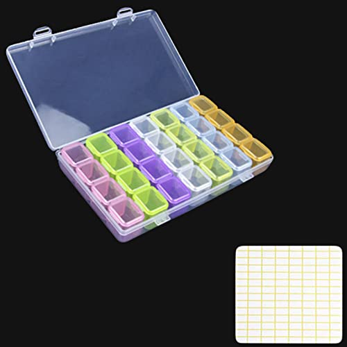 Transparent Diamond Painting Storage, 24/28/42 Grids Containers Plastic Organizer Box for Jewelry Beads Studs Buttons