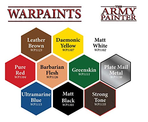 The Army Painter Miniatures Paint Set, 10 Model Paints with FREE Highlighting Brush, 18ml/Bottle, Miniature Painting Kit, Non Toxic Acrylic Paint Set, Wargames Hobby Starter Paint Set (New Version)