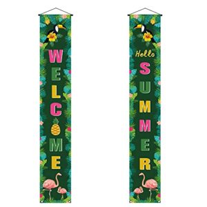 rainlemon summer porch banner welcome luau hawaii summer party front door sign decoration