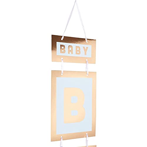 Boy Baby Shower Decorations, Gold Foil Signs (7.8 x 42.5 in, 4 Pack)