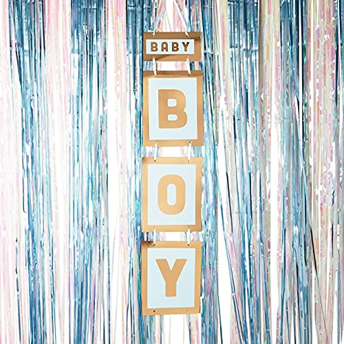 Boy Baby Shower Decorations, Gold Foil Signs (7.8 x 42.5 in, 4 Pack)