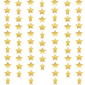 whaline star paper garland gold bunting banner hanging decoration for wedding holiday party birthday, 660 inches