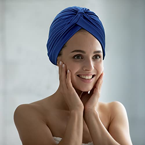 17 Pack Stretchable Polyester Turban Head Cover Twisted Pleated Headwrap By Ever Fairy (Style A)