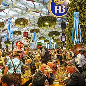 PRETYZOOM Oktoberfest Flag Windsocks, Beer Festival Yard Decoration, Bavarian Style Bunting Oktoberfest Party Banner Photo Backdrop Oktoberfest Party Decoration Supplies