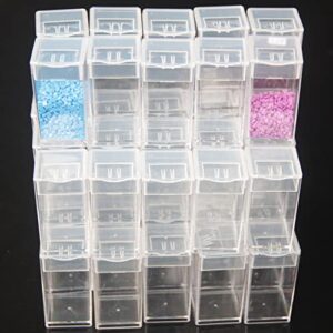 transparent diamond painting container, bulk storage bottles beads crafts organizer for rhinestones, studs, seeds