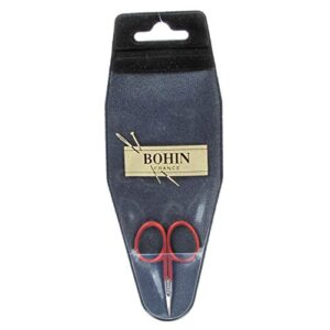 bohin bh24315 embroidery scissors mini soft touch 2 1/4″, metal, silver/red, 0.1 x 4 x 6 cm