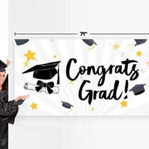 Graduation Banner 2022 - Graduation Decorations 2022 - Graduation Party Supplies 2022 - Large 71” x 40” Graduation Backdrop 2022 Decor - Congrats Grad Banners Yard Sign - Car Decorations for Parade