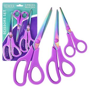 ezakka scissors, fabric scissors sewing scissors craft scissors heavy duty right handed scissors set for arts, home, office
